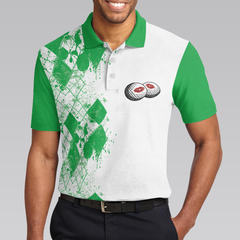 Golf Kiss My Balls Polo Shirt, Green Argyle Pattern Golf Shirt Design, Scary Halloween Golf Gift For Golfers - Hyperfavor