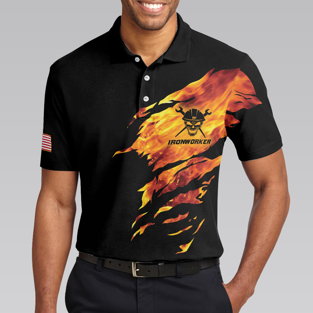 Ironworker My Craft Allows Me To Build Anything Polo Shirt, Skull Polo Shirt, Ironworker Shirt For Men - Hyperfavor