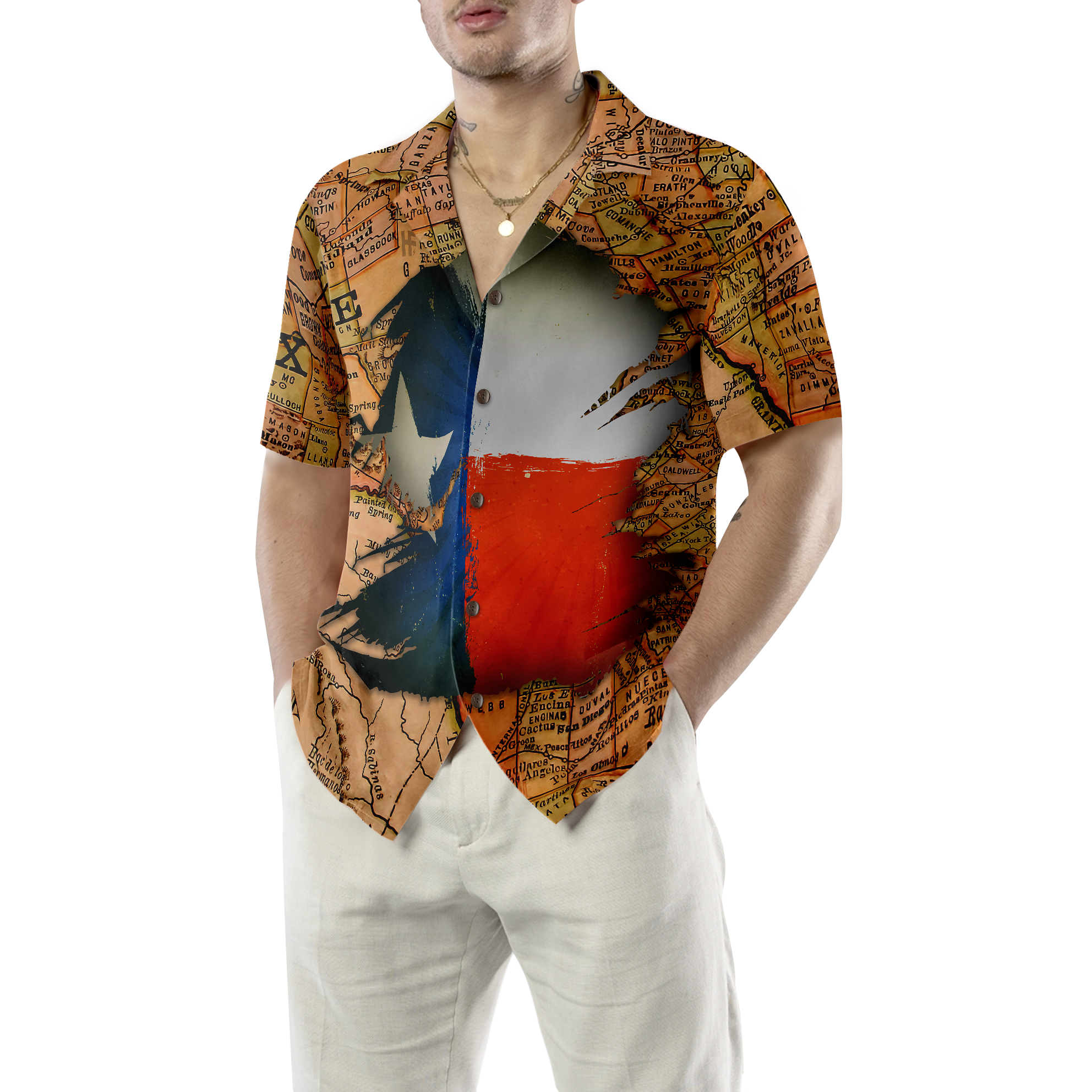 Texas Map Vintage Texas Hawaiian Shirt, Unique Texas Shirt For Texas Lovers - Hyperfavor