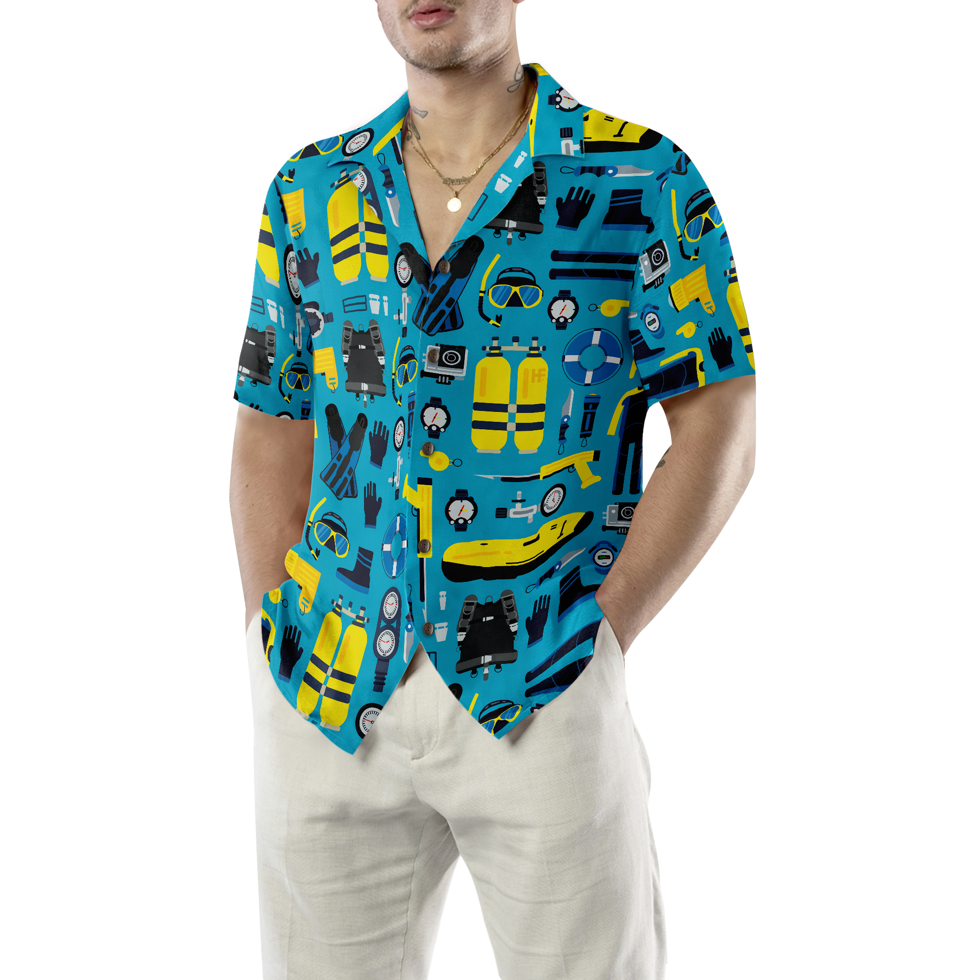 Scuba Diving Gear Hawaiian Shirt - Hyperfavor