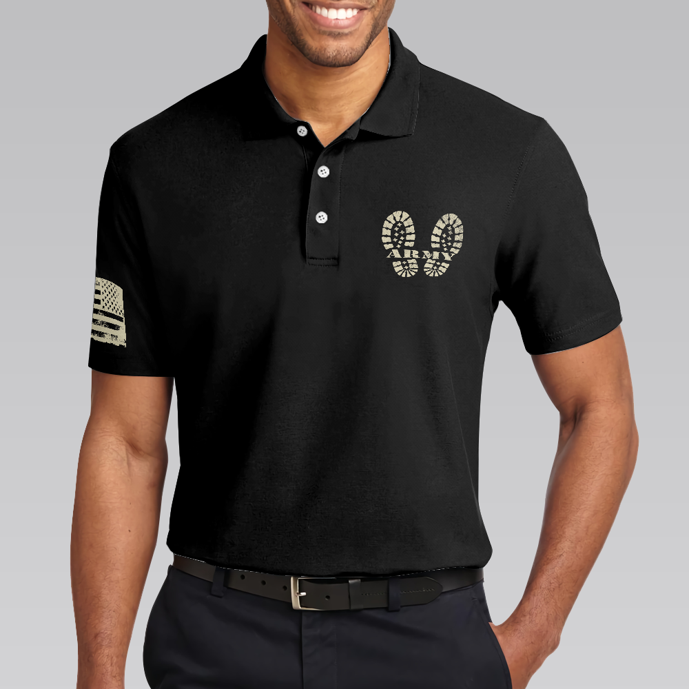 I Am A Soldier Polo Shirt, Black Veteran Sayings Polo Shirt, Thoughtful Gift Idea For Veteran Dad - Hyperfavor