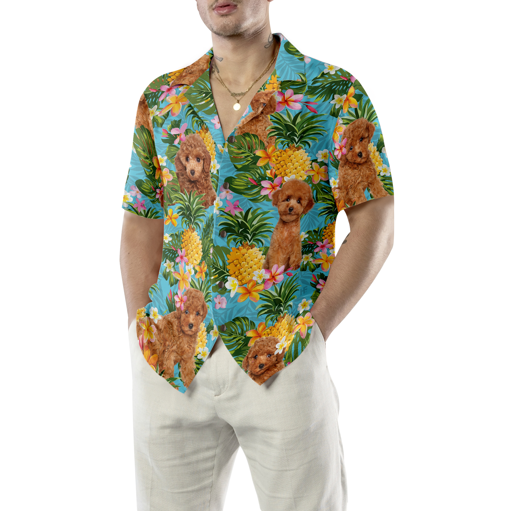 Pineapple Poodles Lover Hawaiian Shirt - Hyperfavor