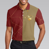 Maroon Color And Golden Lines Golf Polo Shirt - Hyperfavor