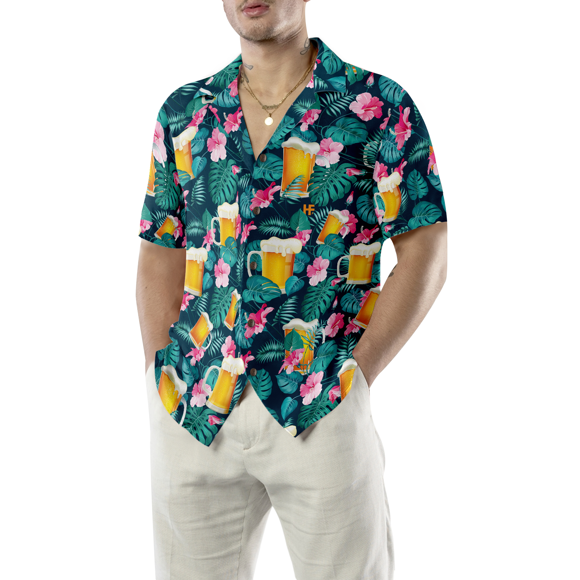 Drink Beer Alcohol Tropical Hawaiian Shirt - Hyperfavor