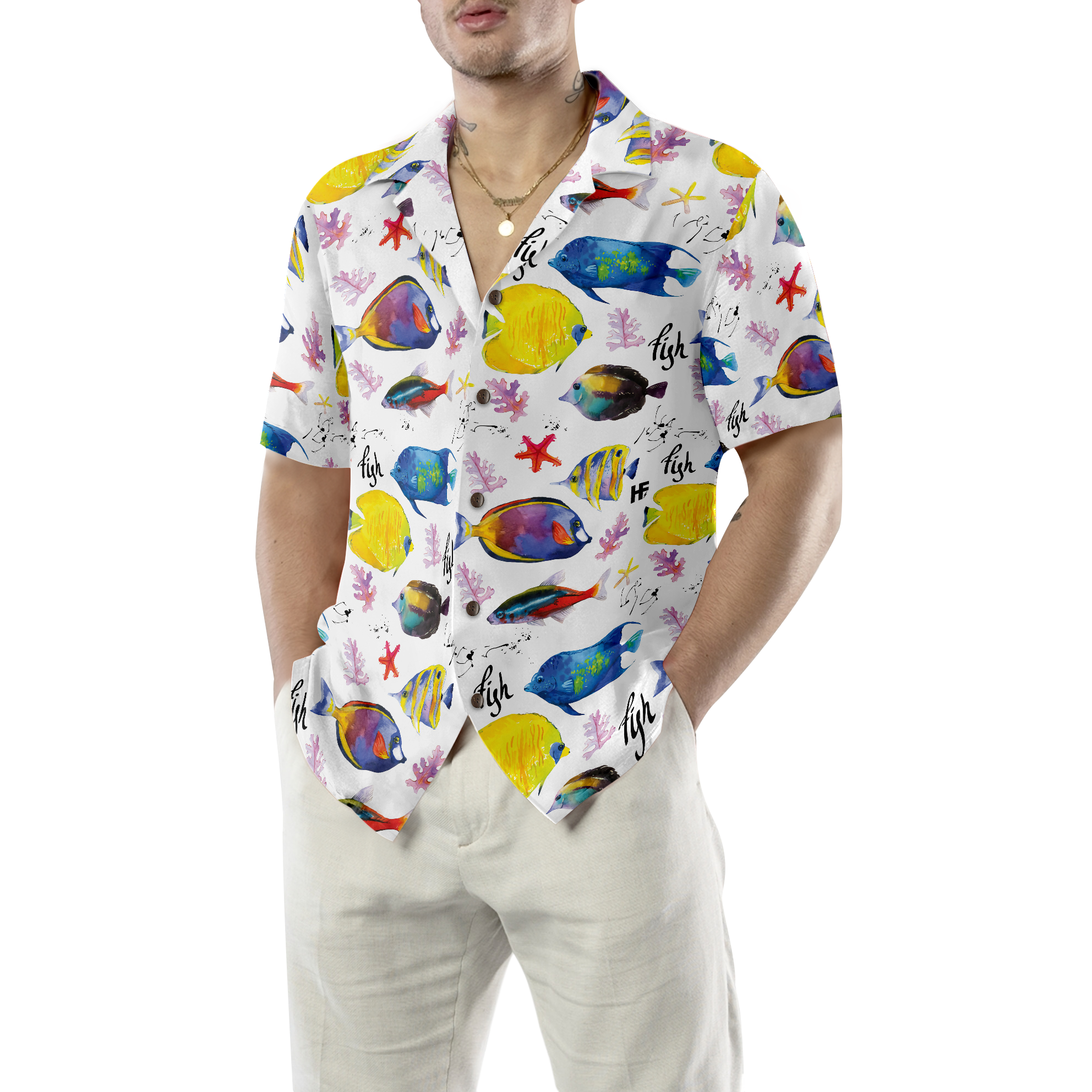 Colorful Fish v1 Hawaiian Shirt - Hyperfavor