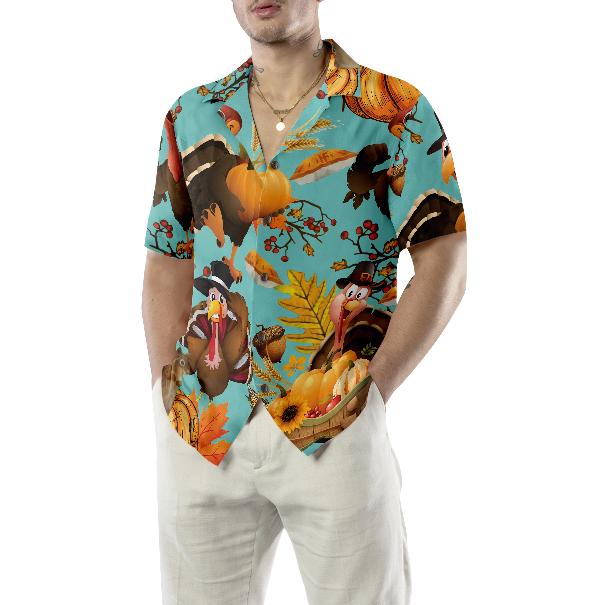 Turkey For Thanksgiving Hawaiian Shirt, Thanksgiving Gobble Shirt, Gift For Thanksgiving Day - Hyperfavor