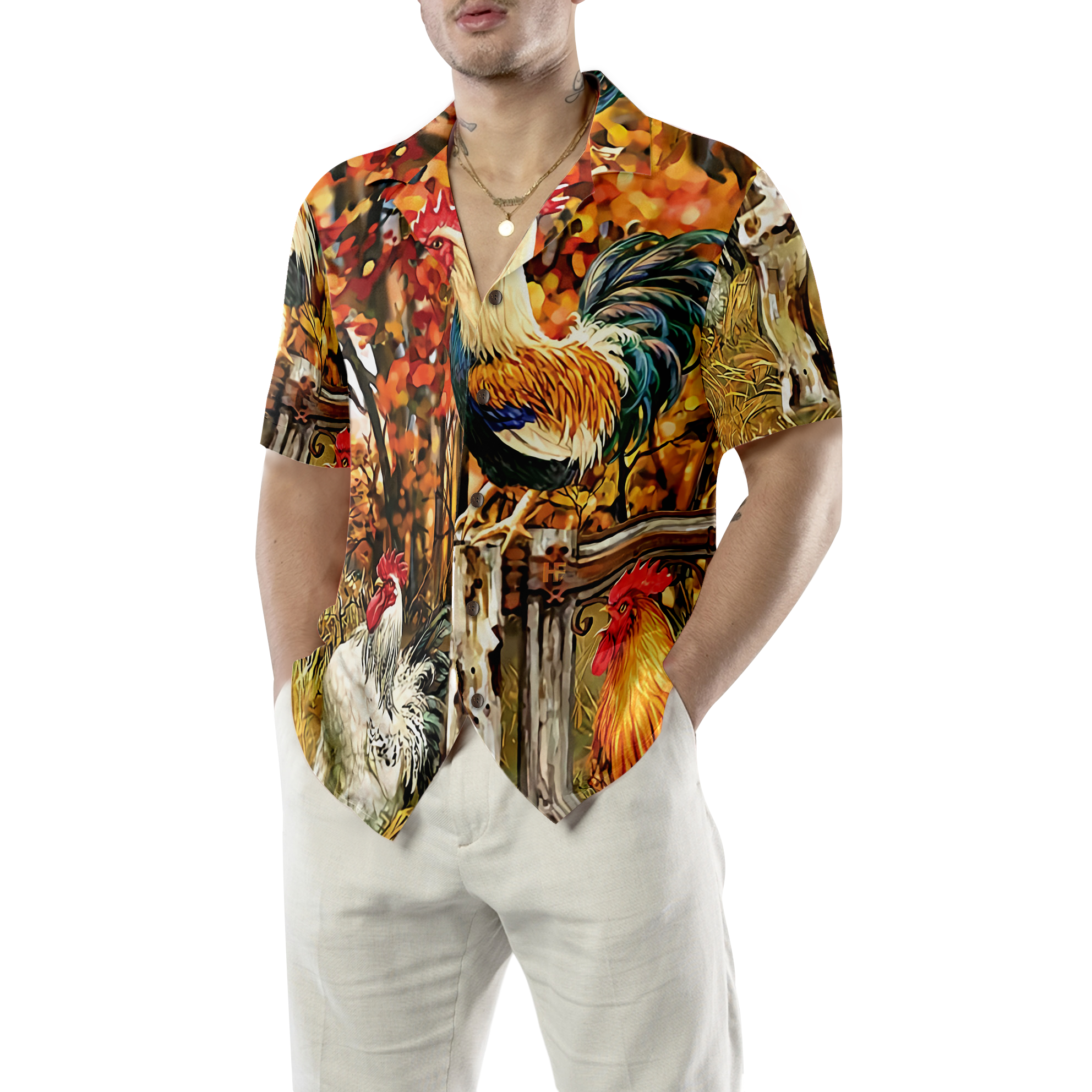 Chicken Family Farm Hawaiian Shirt - Hyperfavor