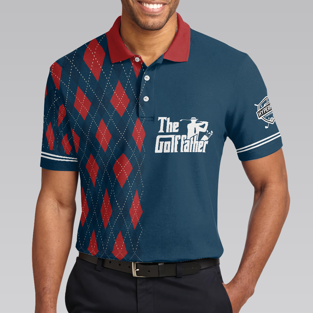 Best Papa By Par Argyle Pattern Custom Polo Shirt, Personalized Polo Shirt, Best Golf Shirt For Men - Hyperfavor