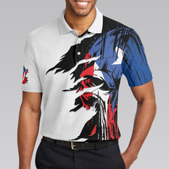 Puerto Rico Skull Polo Shirt, White Skull Puerto Rico Flag Shirt For American, Best Puerto Rico State Shirt - Hyperfavor