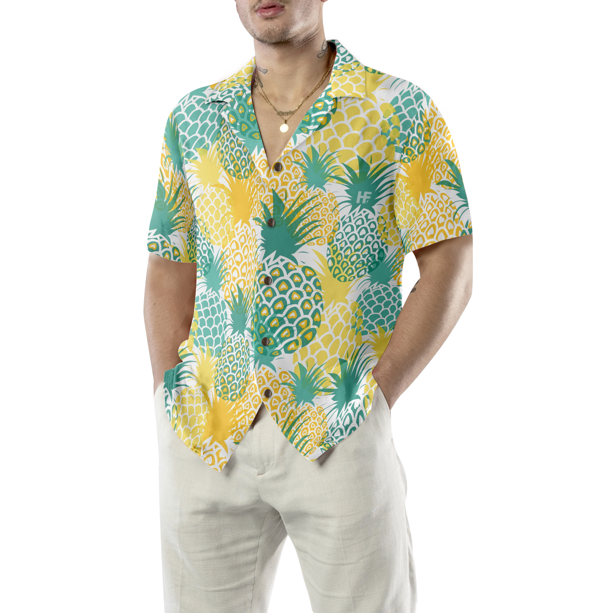 Pineapple Pattern V8 Hawaiian Shirt - Hyperfavor