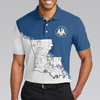 Louisiana State And Map Short Sleeve Polo Shirt, Cool Lousiana Flag Shirt For Men - Hyperfavor