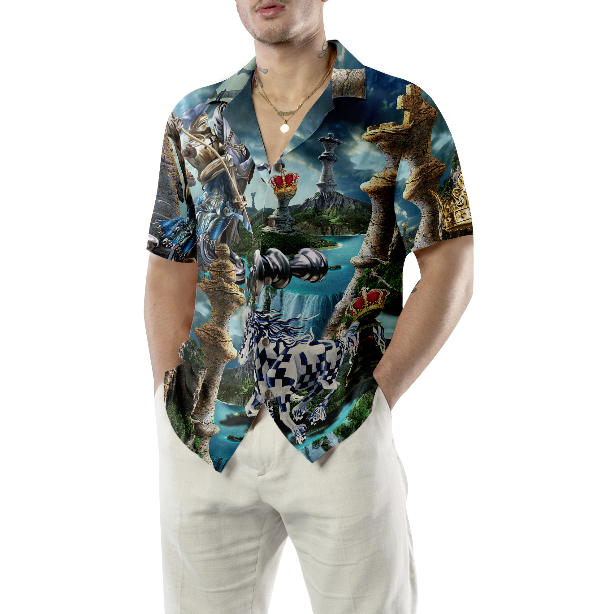 Chess is my life Hawaiian Shirt for Men, Blue Chess Shirt - Hyperfavor