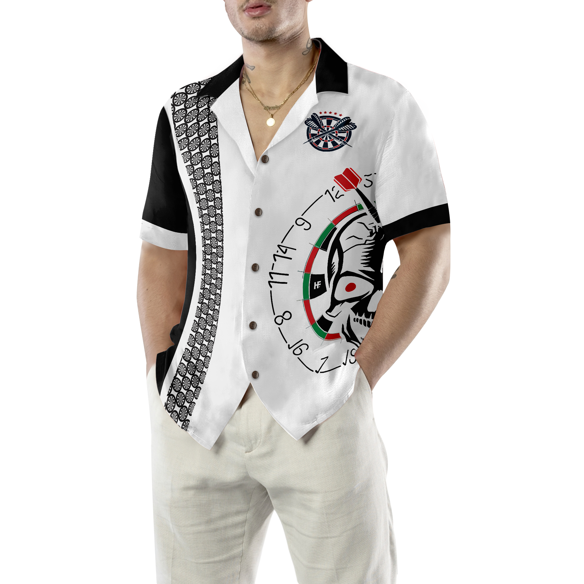 Super Sexy Skull Dart Player Hawaiian Shirt - Hyperfavor