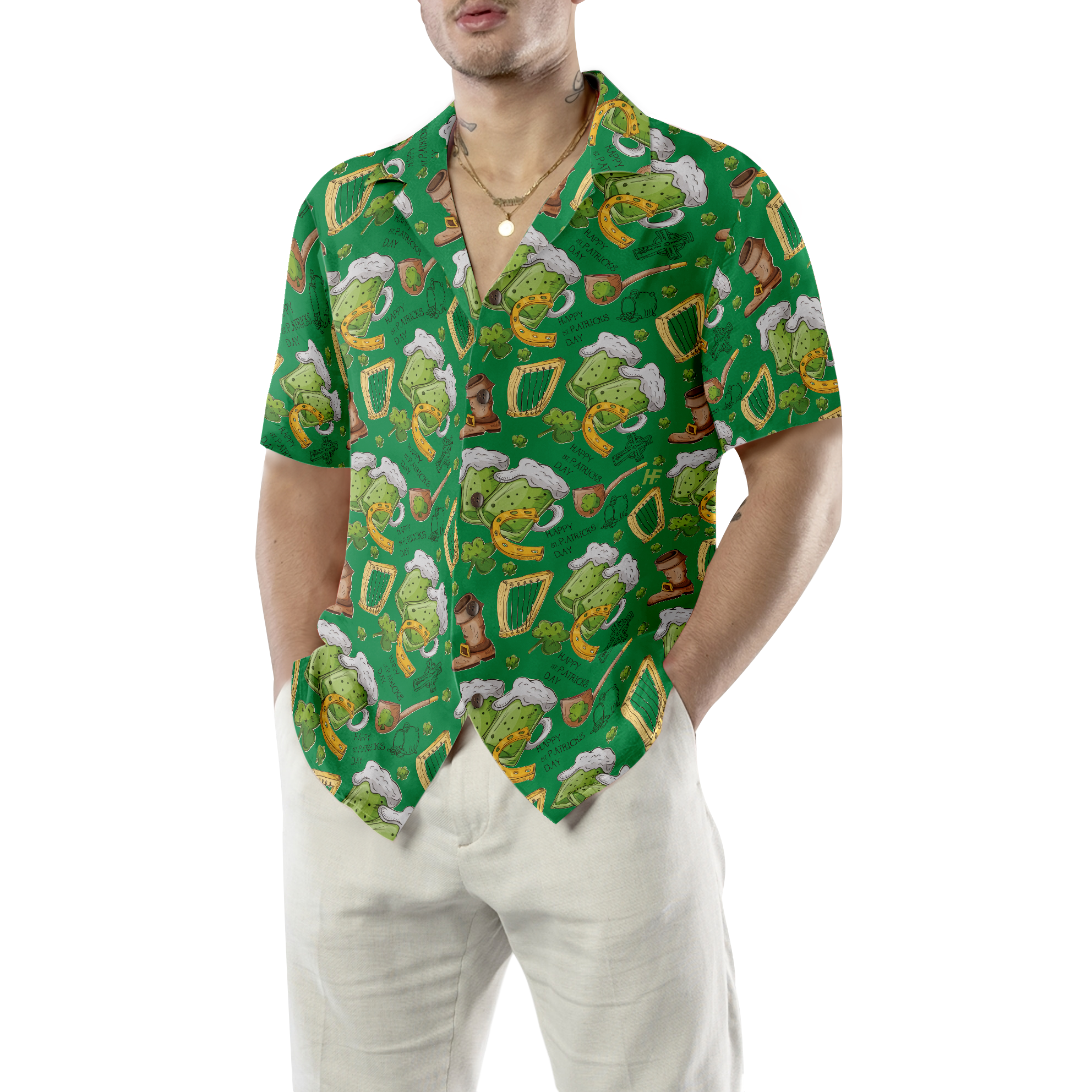 Happy Saint Patrick's Day Ireland Proud Pattern 1 Hawaiian Shirt - Hyperfavor