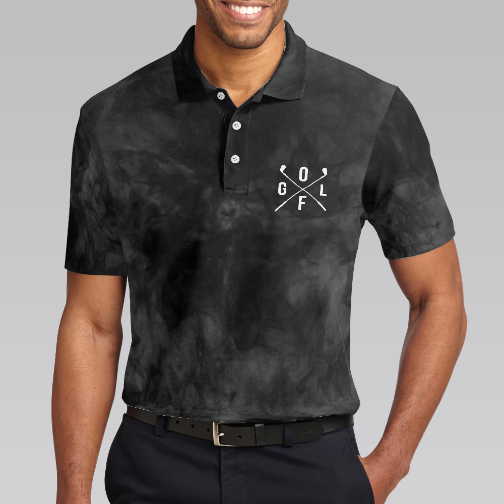 Premium Smoke Background Golf Polo Shirt, Black Smoke Golfer Polo Shirt, Best Golf Shirt For Men - Hyperfavor