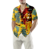 Firefighter Yellow Tropical Custom Hawaiian Shirt, Personalized Tropical Palm Tree Firefighter Shirt For Men - Hyperfavor