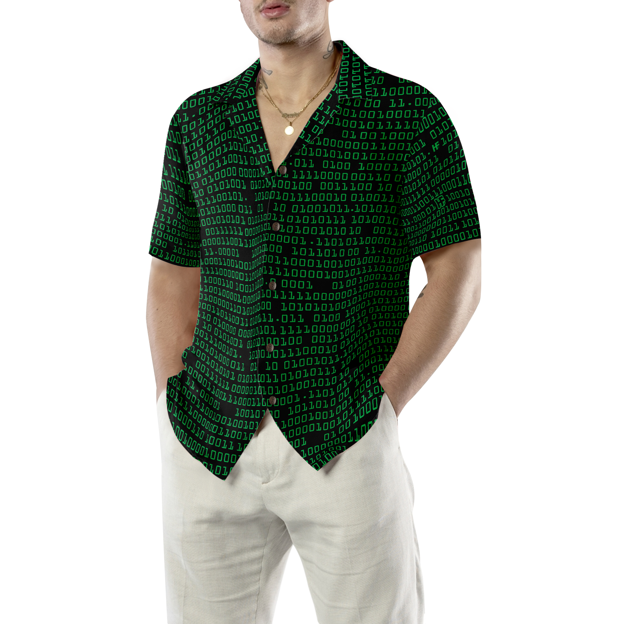 Binary Code Skull Hawaiian Shirt - Hyperfavor